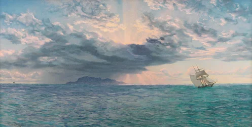 O rochedo South Bishop, antecipações de uma noite agitada, 1872